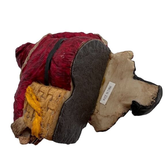 Vintage Whimsical Gnome Stocking Holder Santa w Presents Fun Shelf Sitter w Box - Picture 10 of 10